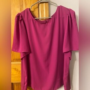 Ann Taylor Pink Short Sleeve Blouse
